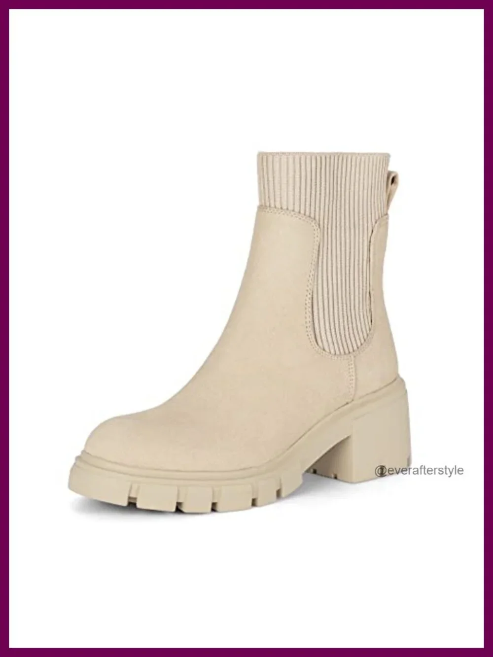 Chunky Platform Chelsea Ankle Boots Suede Sock Booties Lug Sole